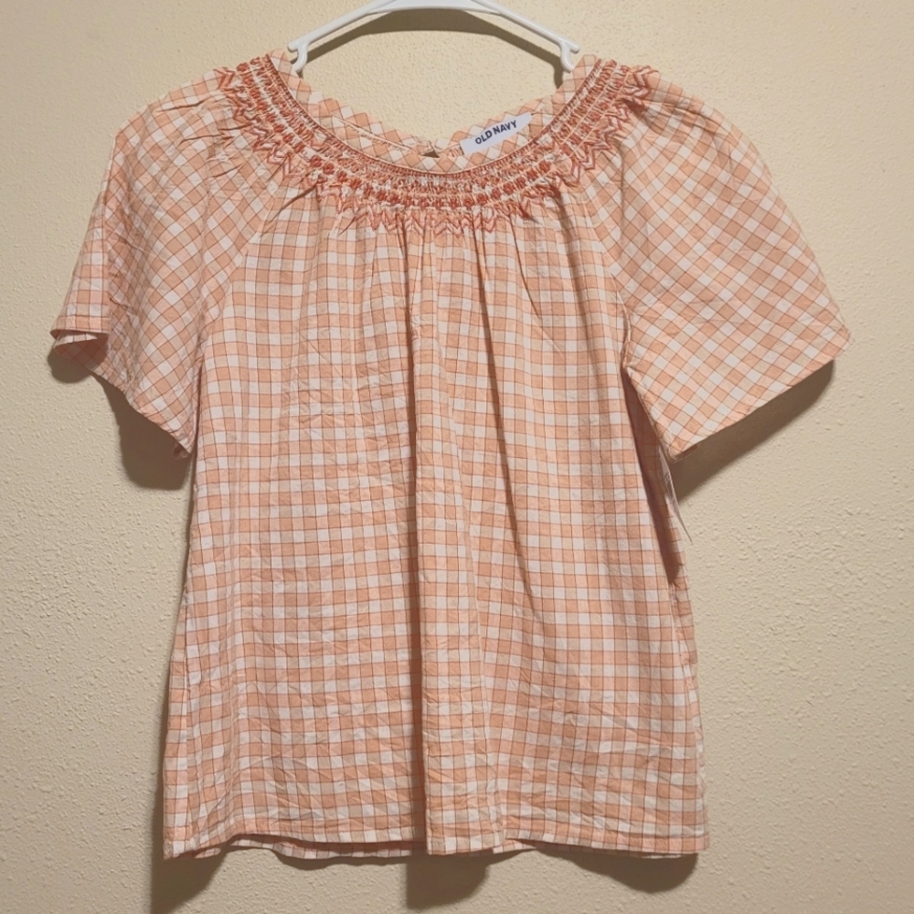 Peach smocked top